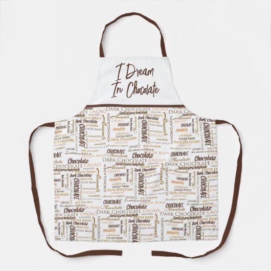 Chocolade-amandelen en donkere chocolade Word Clou Schort (Voorkant)