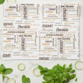 Chocolade-amandelen en donkere chocolade Word Clou Theedoek (Gevouwen)