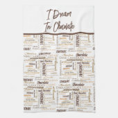 Chocolade-amandelen en donkere chocolade Word Clou Theedoek (Verticaal)