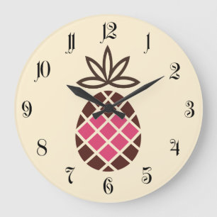 Chocolade-ananas met roze hart grote klok