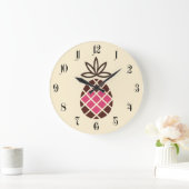 Chocolade-ananas met roze hart grote klok (Huis)