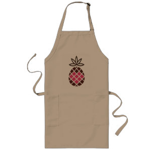 Chocolade-ananas met roze hart lang schort
