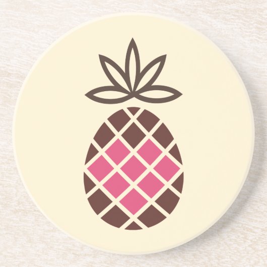 Chocolade-ananas met roze hart zandsteen onderzetter (Voorkant)