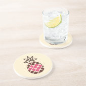 Chocolade-ananas met roze hart zandsteen onderzetter (Zijkant)