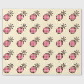 Chocolade-ananas met roze hartritme cadeaupapier (Vlak)