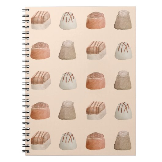 Chocolade Aquarelpatroon Notitieboek (Voorkant)