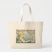Chocolade Art Nouveau Vrouw Grote Tote Bag (Voorkant)