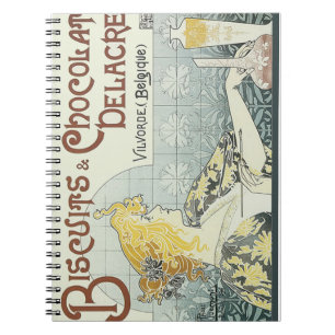 Chocolade Art Nouveau Vrouw Notitieboek