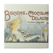 Chocolade Art Nouveau Vrouw Tegeltje (Voorkant)
