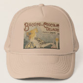 Chocolade Art Nouveau Vrouw Trucker Pet (Voorkant)