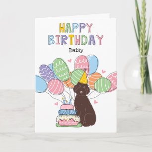Chocolade Aussiedoodle Hond Gelukkige Verjaardag Kaart