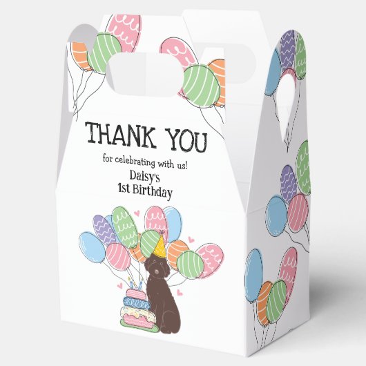 Chocolade Aussiedoodle Hond Verjaardag Dank u Bedankdoosjes (Geopend)
