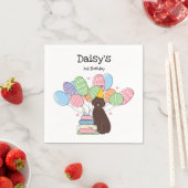 Chocolade Aussiedoodle Hond Verjaardagsfeestpapier Servet (Insitu)