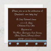 Chocolade Baby Boys Shower Invitation Kaart (Voorkant / Achterkant)