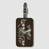 Chocolade-Bagagelabel met zwarte bladeren Bagagelabel (Voorkant (verticaal))