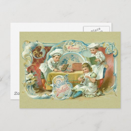 Chocolade Bakers Antiek Briefkaart (Voorkant / Achterkant)