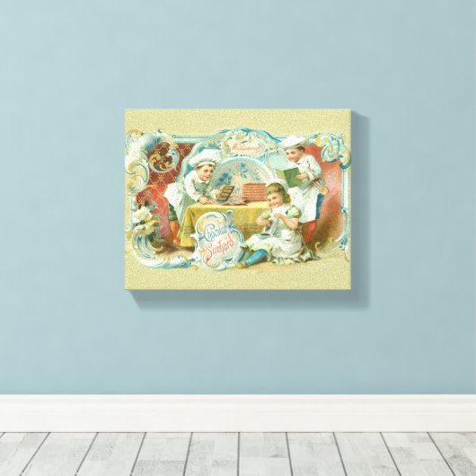 Chocolade Bakers Antiek Canvas Afdruk (Insitu (Houten vloer))