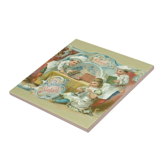Chocolade Bakers Antiek Tegeltje (Zijkant)