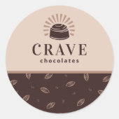 Chocolade, bakkerijen, zoete gerechten  kopen ronde sticker (Voorkant)