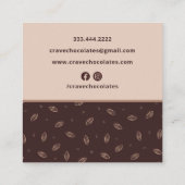 Chocolade, bakkerijen, zoete gerechten  kopen vierkante visitekaartje (Achterkant)