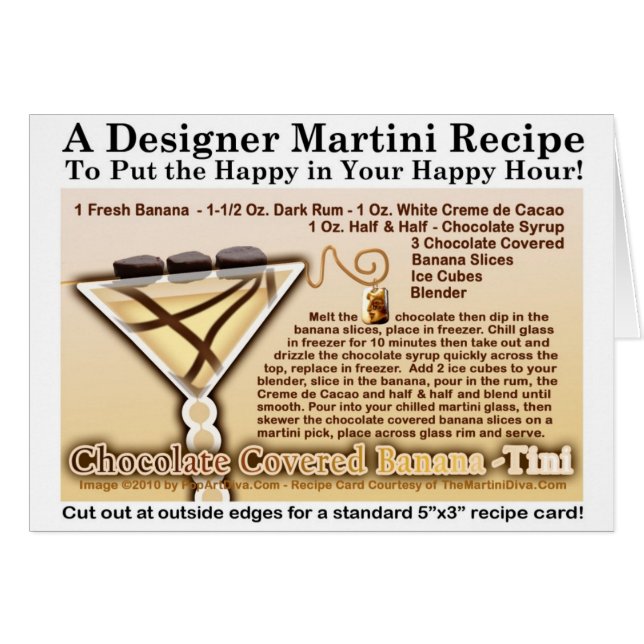 Chocolade Banaan Martini Recept Kaart (Voorkant Horizontaal)