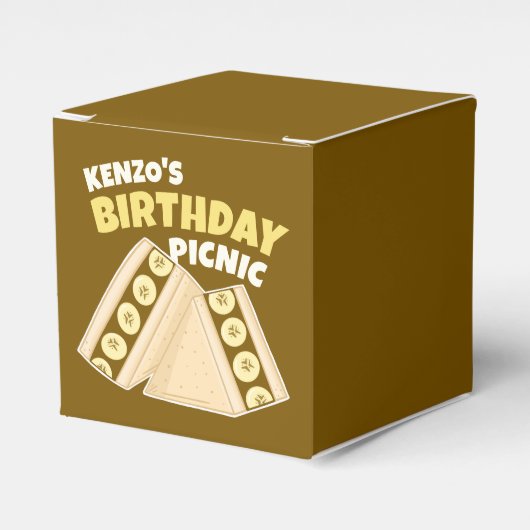 Chocolade Banaan Sandwich Verjaardag Picknick Part Bedankdoosjes (Voorkant Zijde)