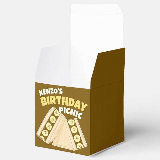 Chocolade Banaan Sandwich Verjaardag Picknick Part Bedankdoosjes (Geopend)