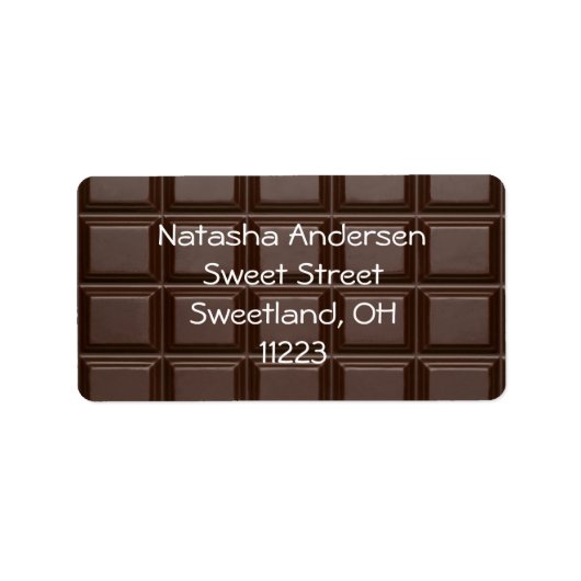 Chocolade Bar Adres Cadeaulabel Etiket (Voorkant)