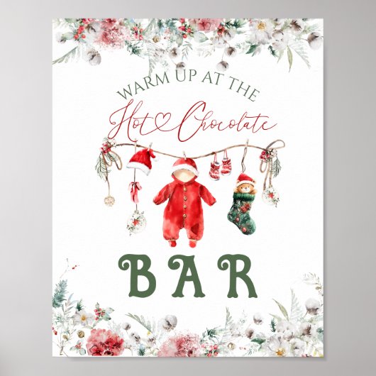 Chocolade Bar Boho Kerst Baby Shower Poster (Voorkant)