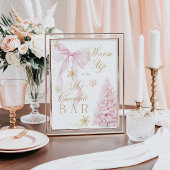 Chocolade Bar Roze Strik Buiten Koud Baby Shower Poster