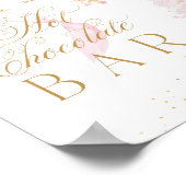 Chocolade Bar Roze Strik Buiten Koud Baby Shower Poster (Hoek)