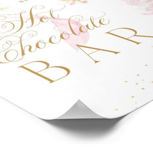 Chocolade Bar Roze Strik Buiten Koud Baby Shower Poster (Hoek)