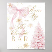Chocolade Bar Roze Strik Buiten Koud Baby Shower Poster (Voorkant)