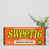 Chocolade Bar Sweet Sixteen Party Invitation Kaart (Staand voorkant)