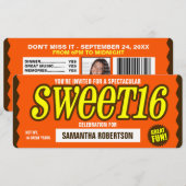 Chocolade Bar Sweet Sixteen Party Invitation Kaart (Voorkant / Achterkant)