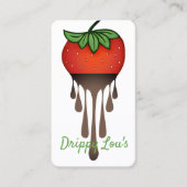 Chocolade bedekt aardbei dessert confectie visitekaartje (Voorkant)