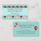 chocolade bedekt met aardbeiensoorten visitekaartje (Voorkant / Achterkant)