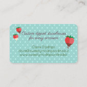 chocolade bedekt met aardbeiensoorten visitekaartje (Achterkant)