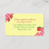 chocolade bedekt met aardbeiensoorten visitekaartje (Achterkant)