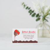 chocolade bedekt met gepelde aardbeiensoorten visitekaartje (Staand voorkant)