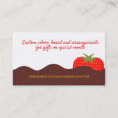 chocolade bedekt met gepelde aardbeiensoorten visitekaartje (Achterkant)