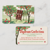 chocolade bedekt met gepelde aardbeiensoorten visitekaartje (Voorkant / Achterkant)