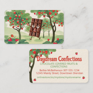 chocolade bedekt met gepelde aardbeiensoorten visitekaartje