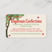 chocolade bedekt met gepelde aardbeiensoorten visitekaartje (Achterkant)