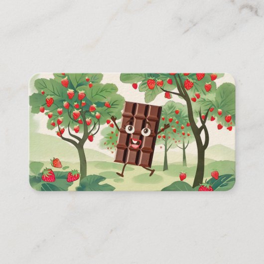 chocolade bedekt met gepelde aardbeiensoorten visitekaartje (Voorkant)