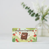 chocolade bedekt met gepelde aardbeiensoorten visitekaartje (Staand voorkant)