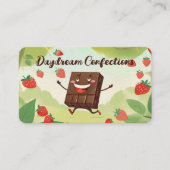 chocolade bedekt met gepelde aardbeiensoorten visitekaartje (Voorkant)