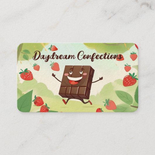 chocolade bedekt met gepelde aardbeiensoorten visitekaartje (Voorkant)