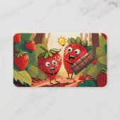 chocolade bedekt met gepelde aardbeiensoorten visitekaartje (Voorkant)