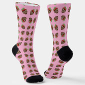 Chocolade bedekte aardbei roze sokken (Gebogen)